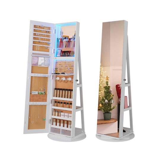 🔥Pre-Black Friday🔥 Espejo joyero 170 x 70 cm, espejo de cuerpo entero con organizador de joyas