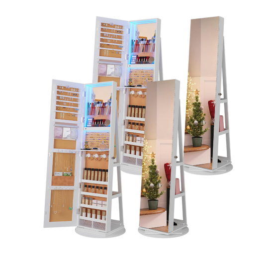 🔥Pre-Black Friday🔥 Espejo joyero 170 x 70 cm, espejo de cuerpo entero con organizador de joyas